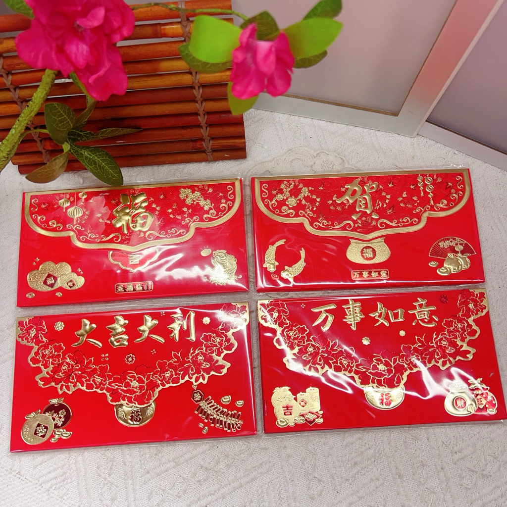 Fortune Bliss 6pcs thick red envelope red pocket long angpao sobre ...