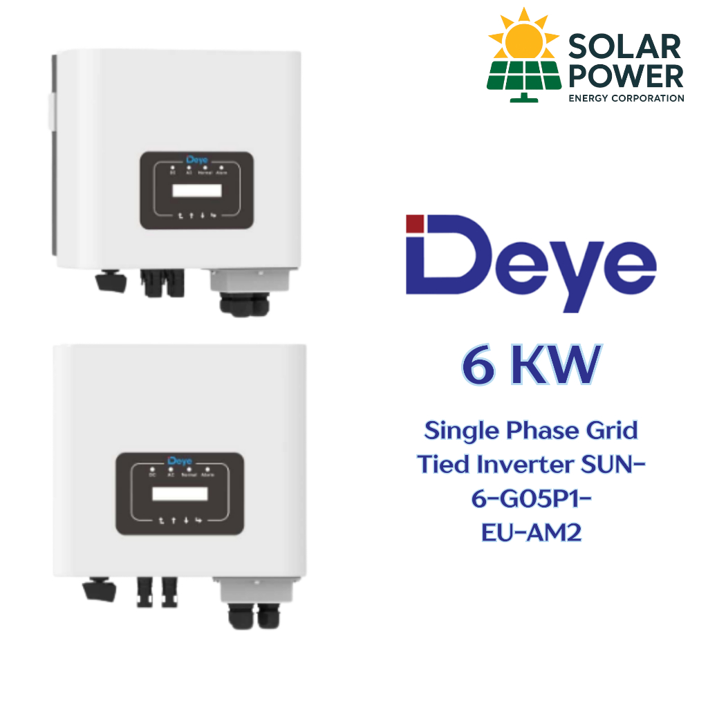 DEYE 6 KW Single Phase Grid Tied Inverter SUN-6-G05P1- EU-AM2 | Shopee ...