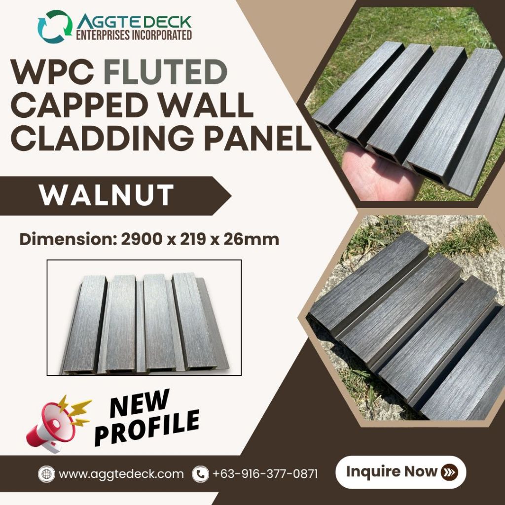 WPC Fluted Capped Wall Cladding Panel (2pcs in 1.45meter length ...