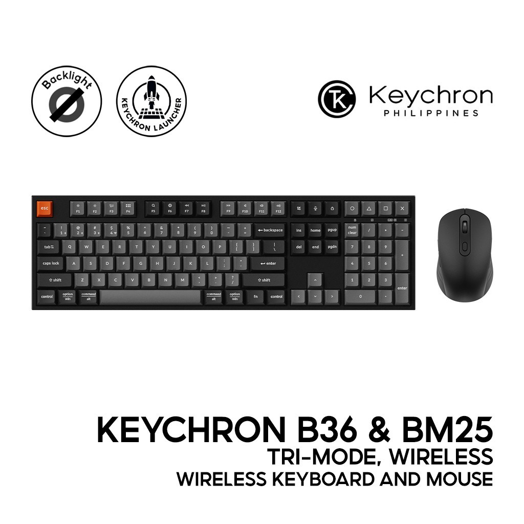 Keychron B36 Wireless Keyboard Full Layout and BM25 Mouse Wireless ...