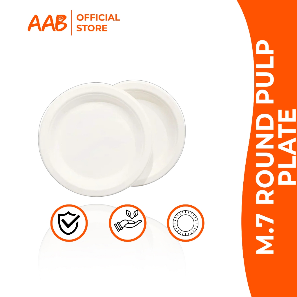 Aab M.7 Round Pulp Plate (50pc) | Shopee Philippines