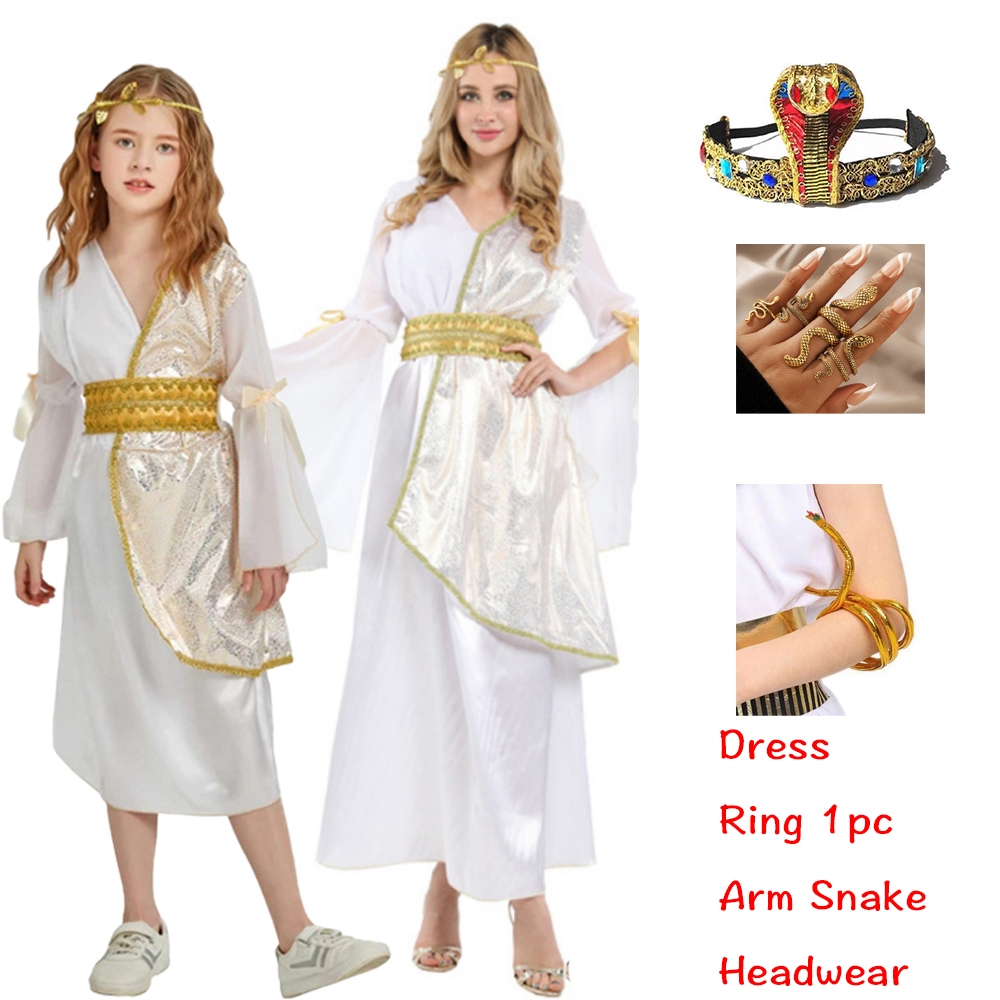 Athena Greek Goddess Dress For Girls Toga Gold Trim Accessories For Adults  Party Halloween Dress | Shopee Philippines