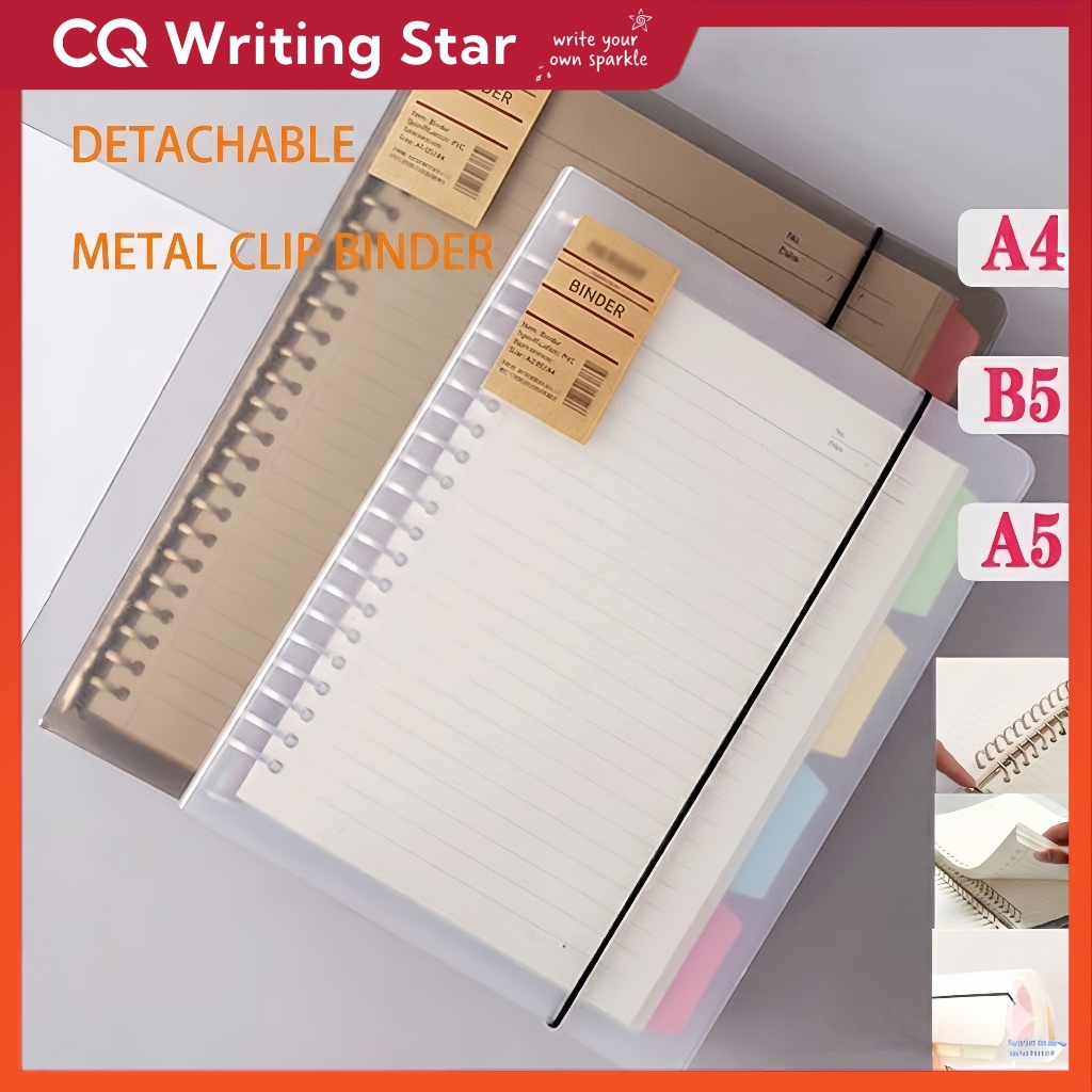 A5/B5 Loose Leaf Refillable Binder Notebook Replacable Metal Ring ...