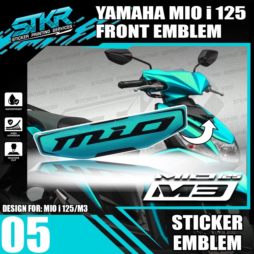 YAMAHA MIO i 125 M3 GRAVIS FRONT EMBLEM STICKER VINYL EMBOSS DECAL STKR ...