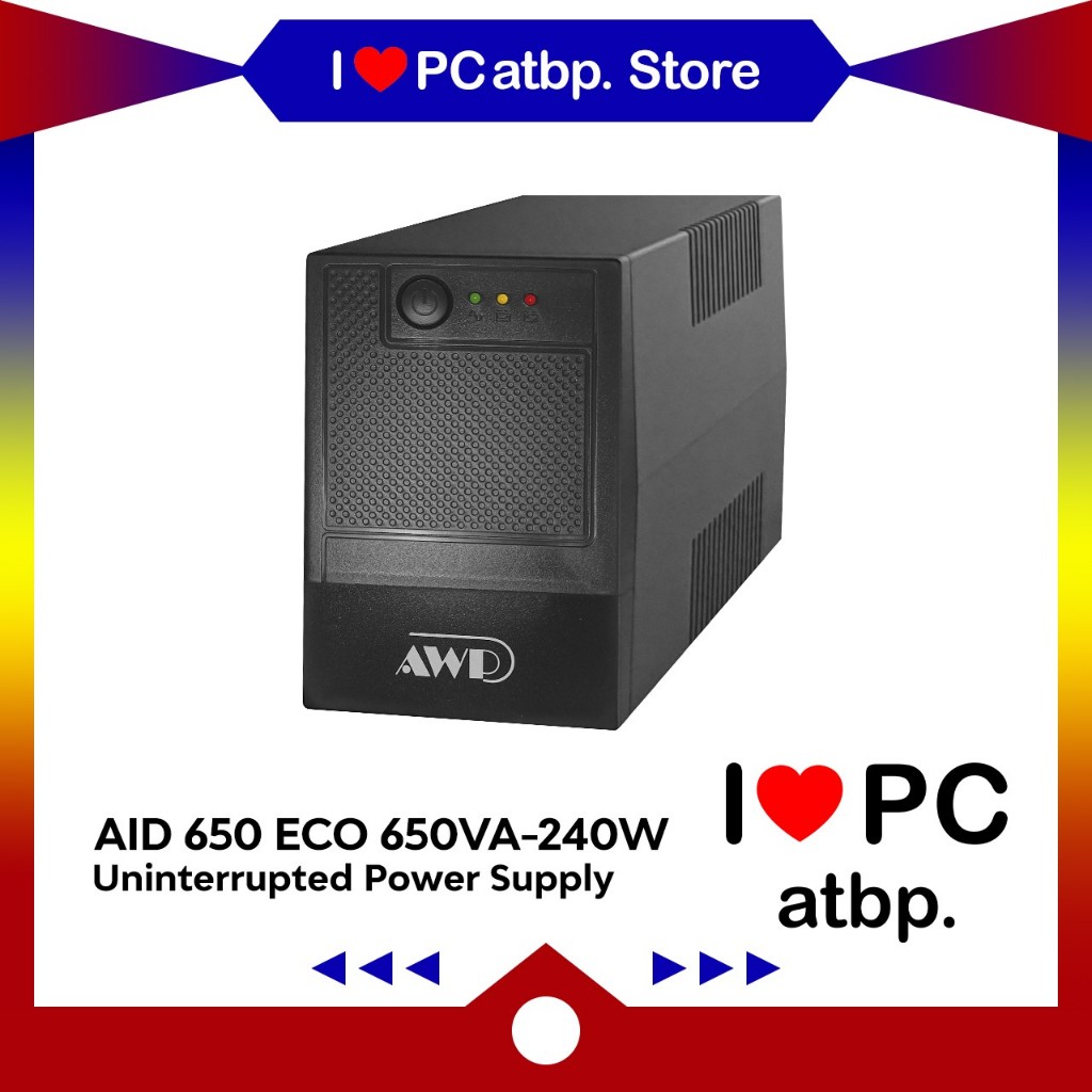 AWP AID 650 ECO 650VA/ 240W UPS with AVR Uninterruptible Power Supply ...