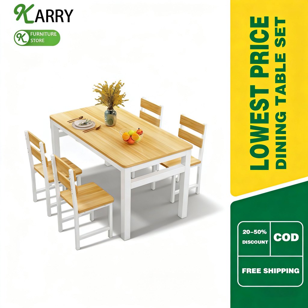 KARRY Dining Table Set 4 Seats Dining Table | Shopee Philippines