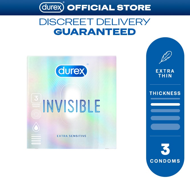 Durex Invisible Extra Thin Extra Sensitive Lubricated Condoms 3s ...