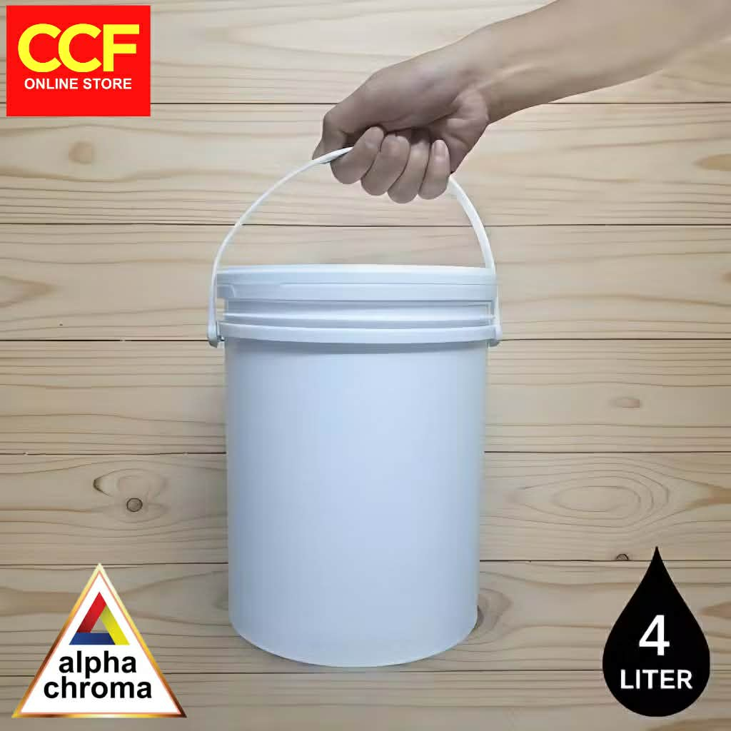 Industrial Pail Plastic Paint Container Straight White 4 Liters / 1 ...