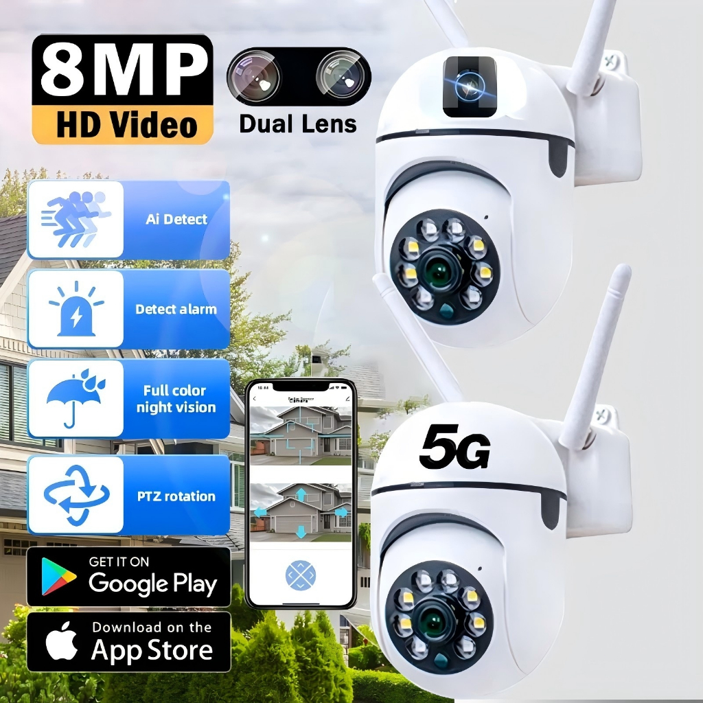 V380 5G Waterproof Outdoor CCTV Camera Two-Way Audio Night Vision No ...