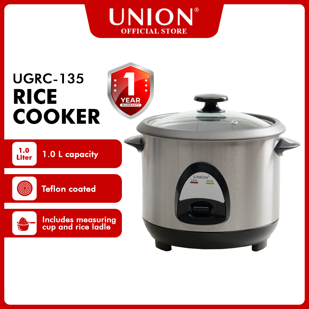 Union UGRC-135 1.0L Tempered Glass Rice Cooker | Shopee Philippines