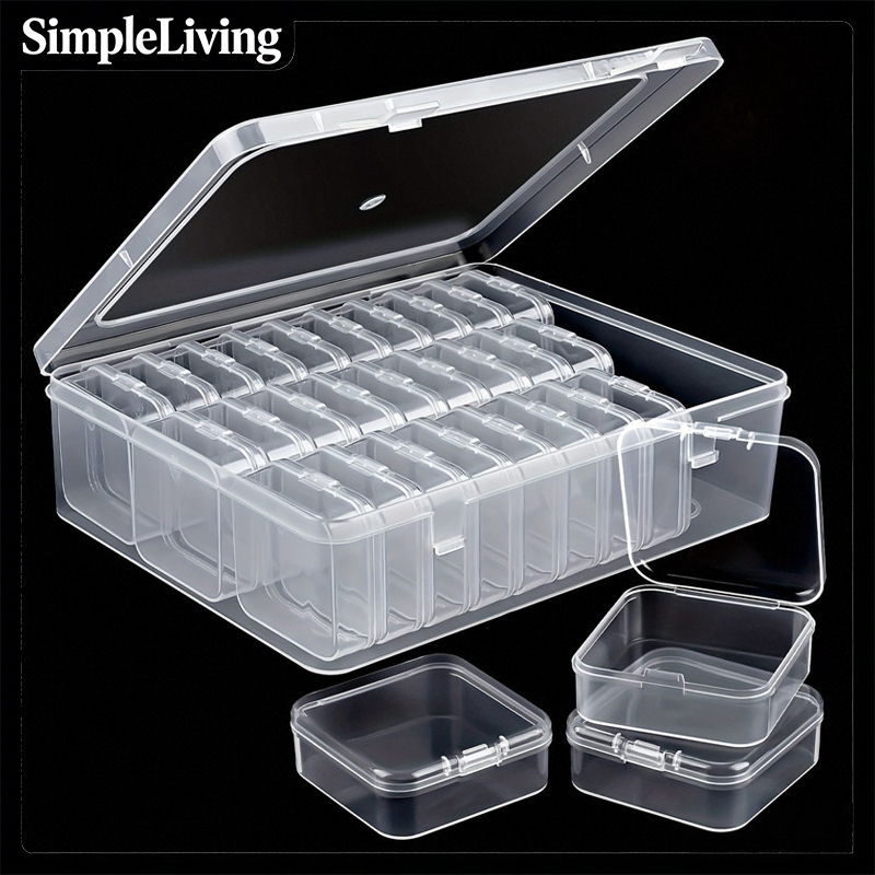 12/30-Compartment Clear Plastic Organizer Box With Small Storage ...