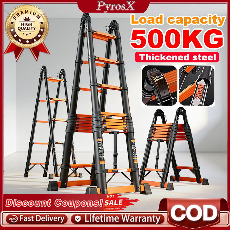 Telescopic Ladder Aluminum Foldable Aluminum Heavy Duty Household ...