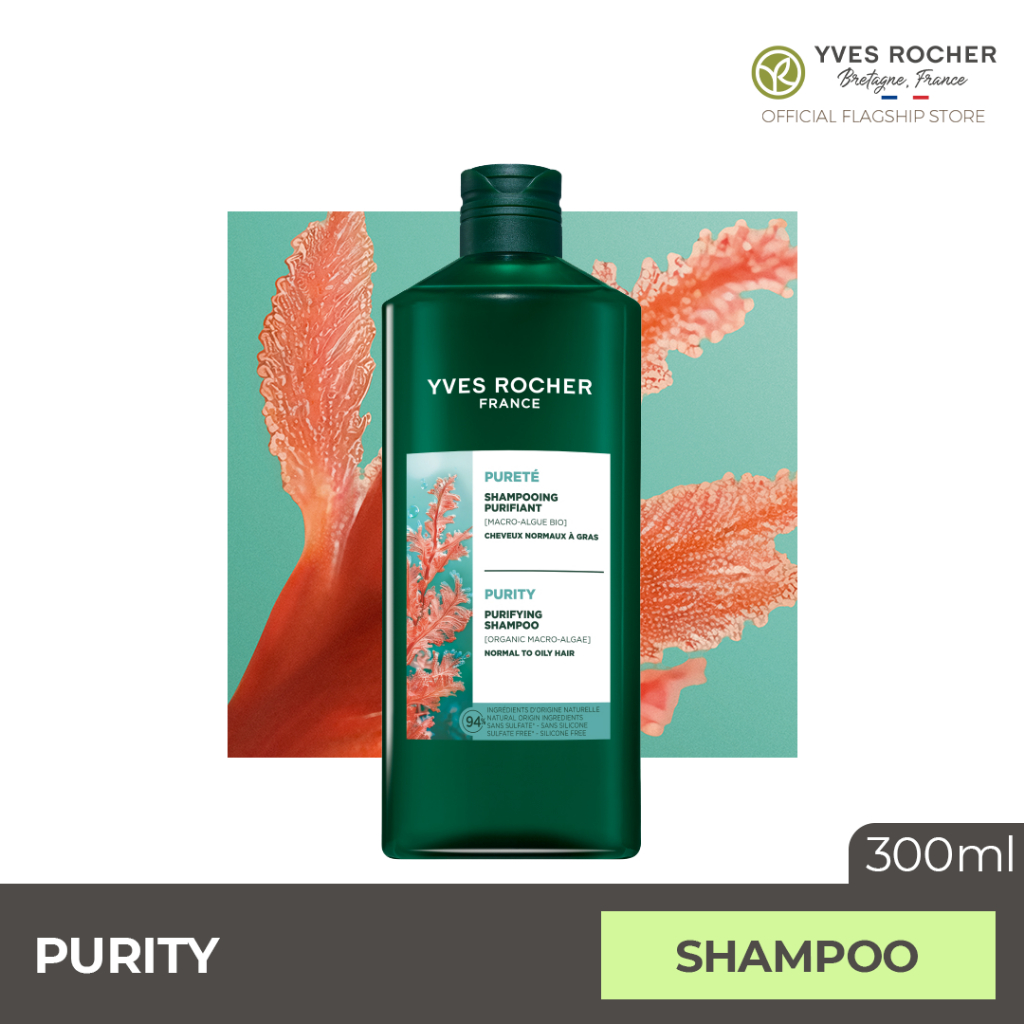 Yves Rocher Purifying Shampoo 300ml - with organic micro-algae, Sulfate ...