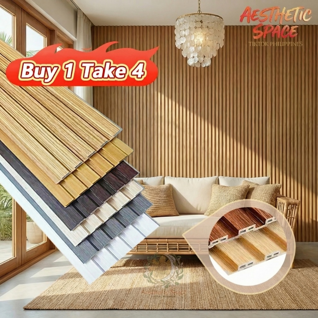 30PCS PVC Wall Panel Grille 65*16CM Waterproof Fireproof Solid Wood ...