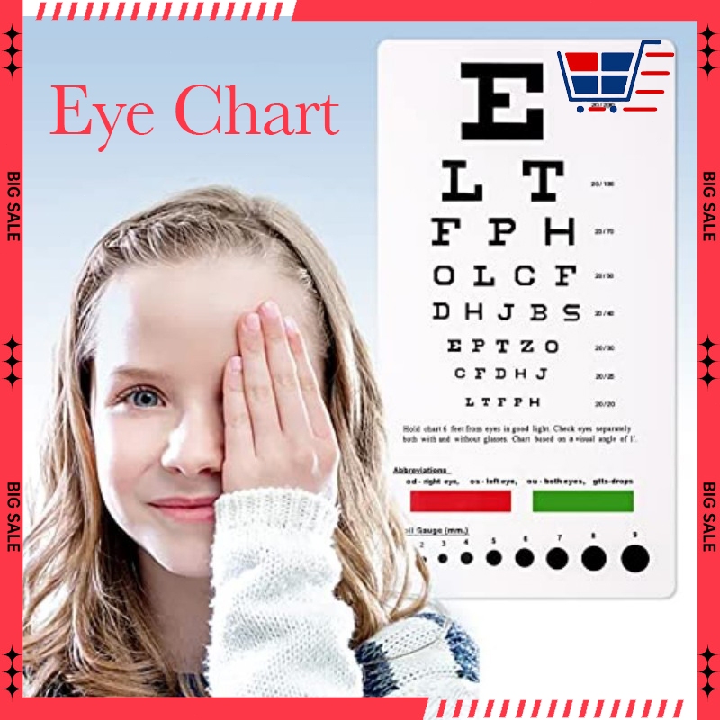 Standard Logarithmic Eye Chart PVC Laminated Vision Testing Card for ...