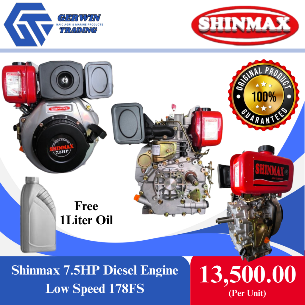 Shinmax 7.5HP Diesel Engine Low Speed 178FS | Shopee Philippines