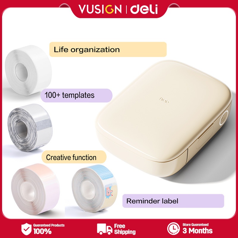 Deli Vusign Inkless Label Printer Home Name Sticker Label Maker Mini ...