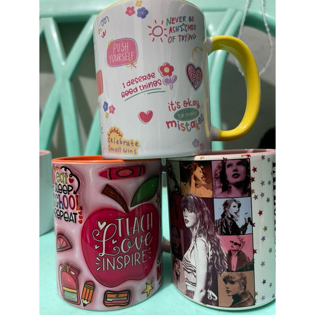 Customized Mug (inner color red,blue, orange, yellow, pink and whiitr ...
