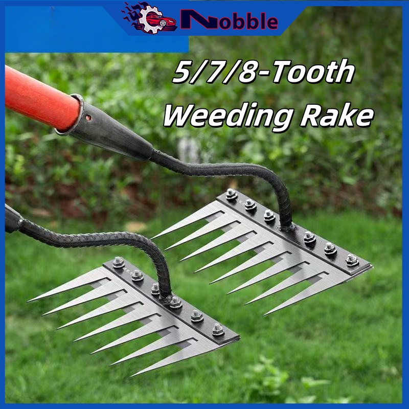 5/7/8-Tooth Weeding Rake - Double Reinforced Garden Tool for Soil ...