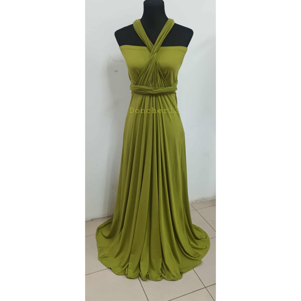 Olive Green Infinity Dress Can fit Kids Up To Adult 2xl For Your Wedding  Entourage | Shopee Philippines