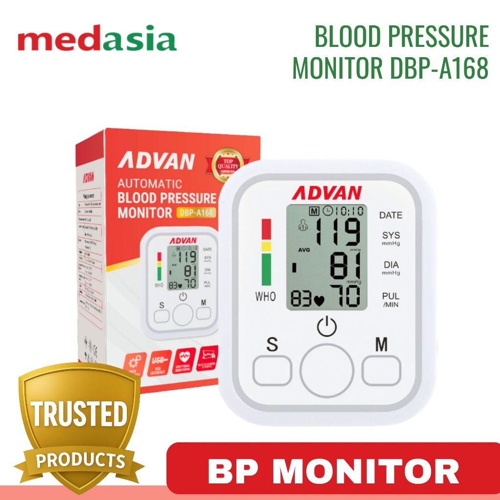 Advan Digital Blood Pressure Monitor A168 with free USB Cord | Shopee ...