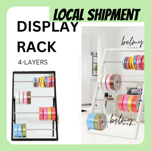 Ribbon Display Steel Rack 4 Layers Color Black White High Quality ...