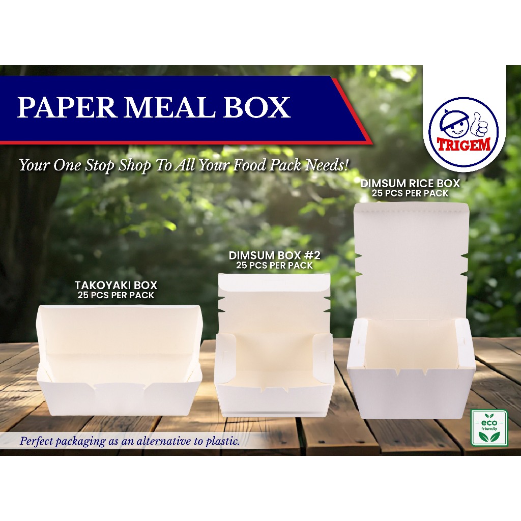 [ 25 Pcs Per Pack ] TRIGEM MEAL BOX Dimsum Box; Dimsum Rice Box ...