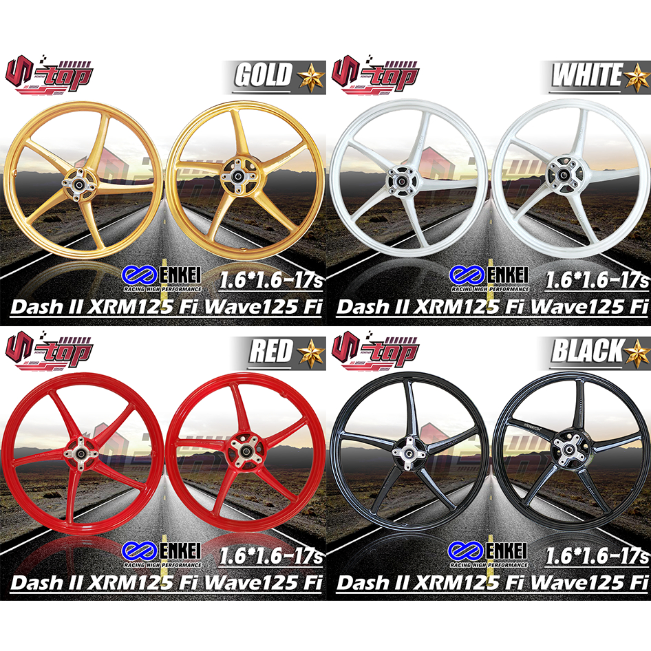 Enkei 5 Spokes 522 Mags for Dash II XRM 125 Fi Wave 125 Fi 1.6*1.6-17 ...