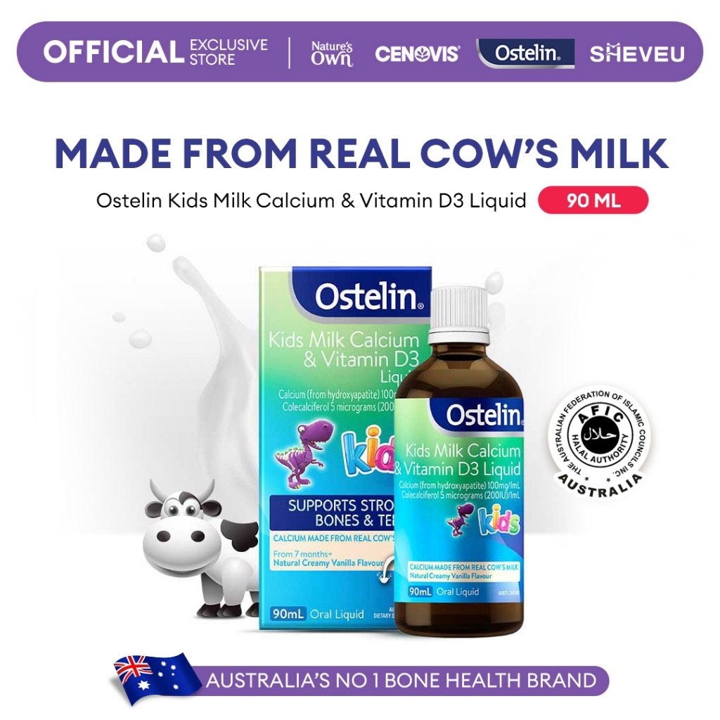 GWP Ostelin Kids Milk Calcium & Vitamin D3 Liquid 90ml - Develops ...
