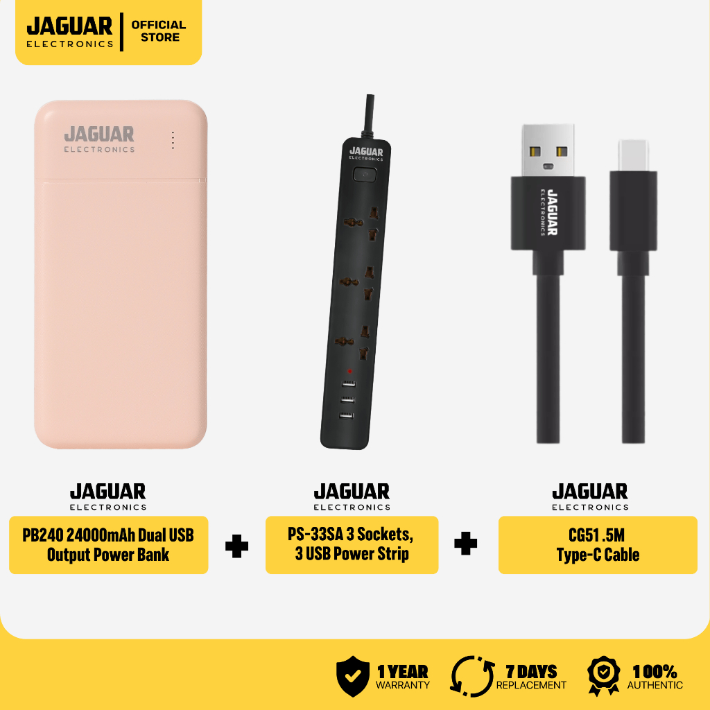 Jaguar Bundle Deals - Power Bank, Handheld Fan, Charging Cable, Mouse ...