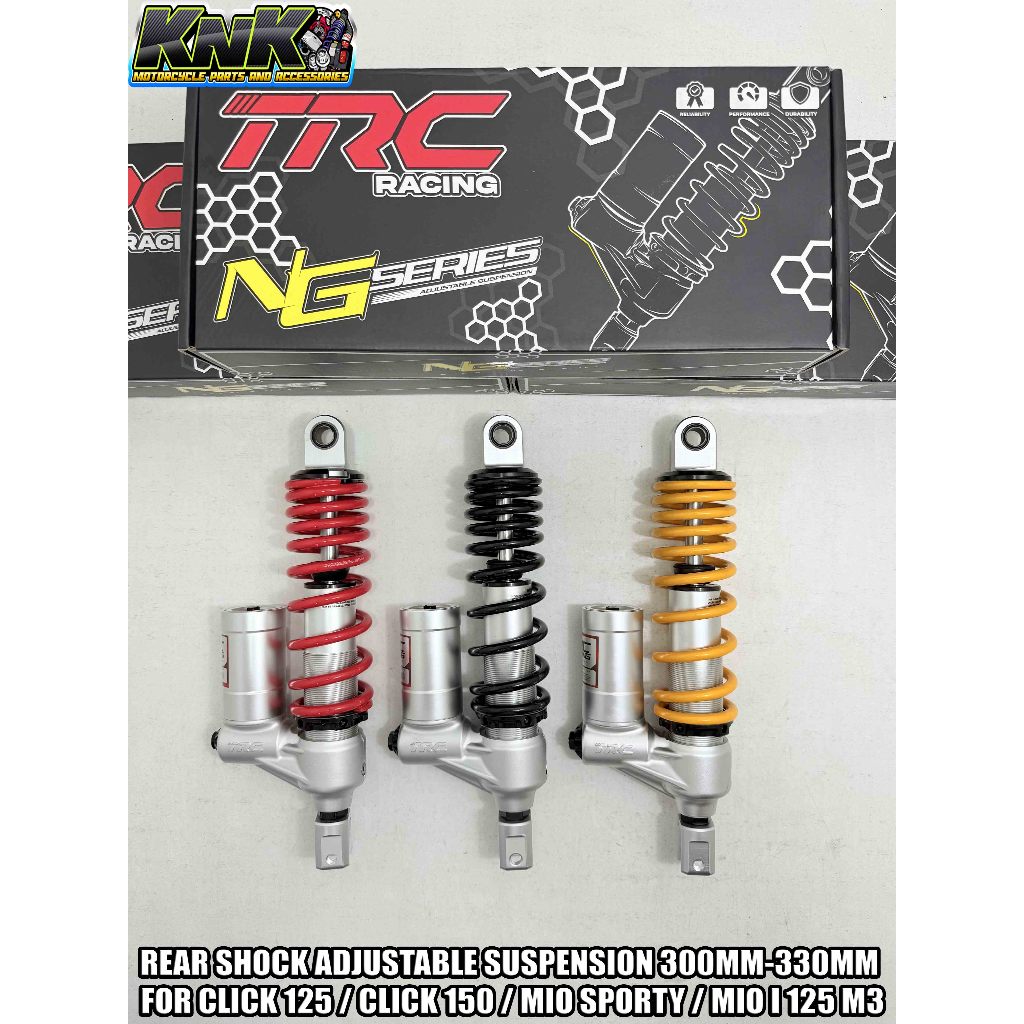 TRC REAR SHOCK ADJUSTABLE SUSPENSION FOR CLICK 125 CLICK 150 MIO SPORTY ...
