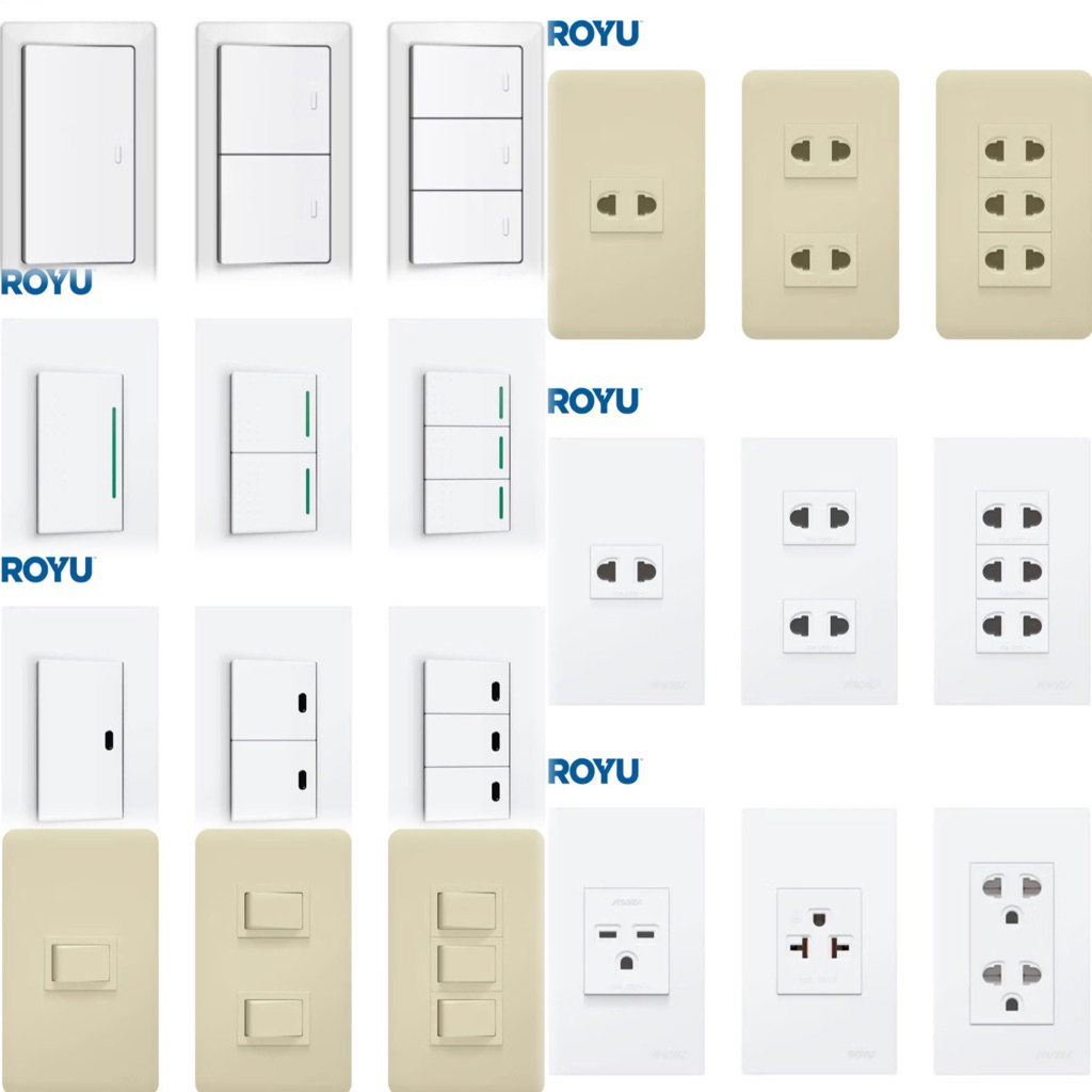 ROYU SUPER Wide Series 1, 2, 3 Gang Switch/Outlet | Shopee Philippines