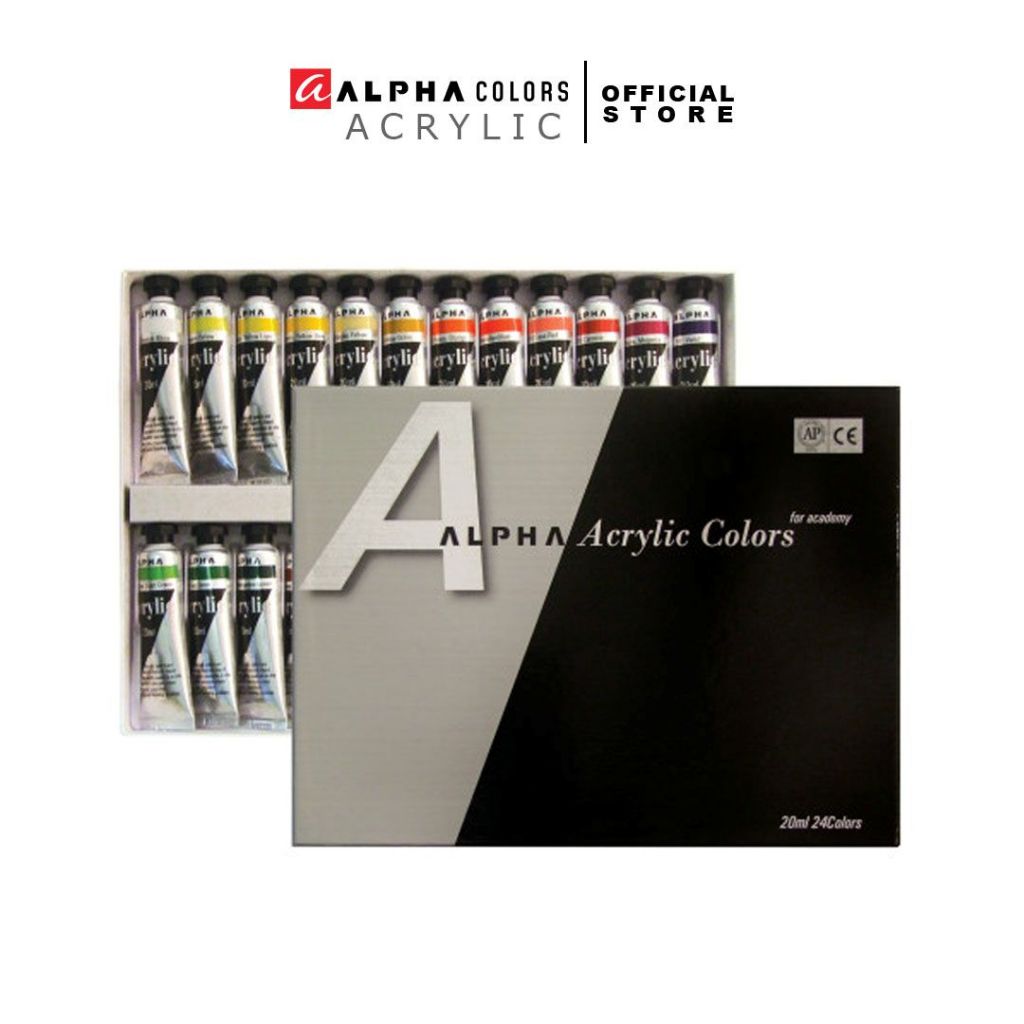 Alpha Color Acrylic Paint 24 Colors 20ml Tube Set | Shopee Philippines