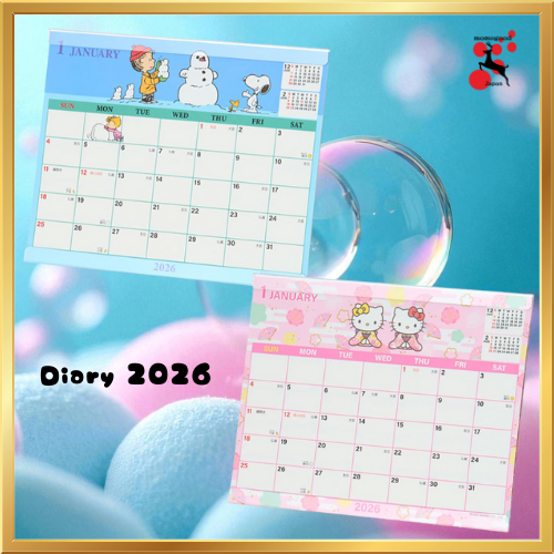 Sanrio 2026 Desk Calendar - Hello Kitty & Snoopy Edition[ Direct from ...