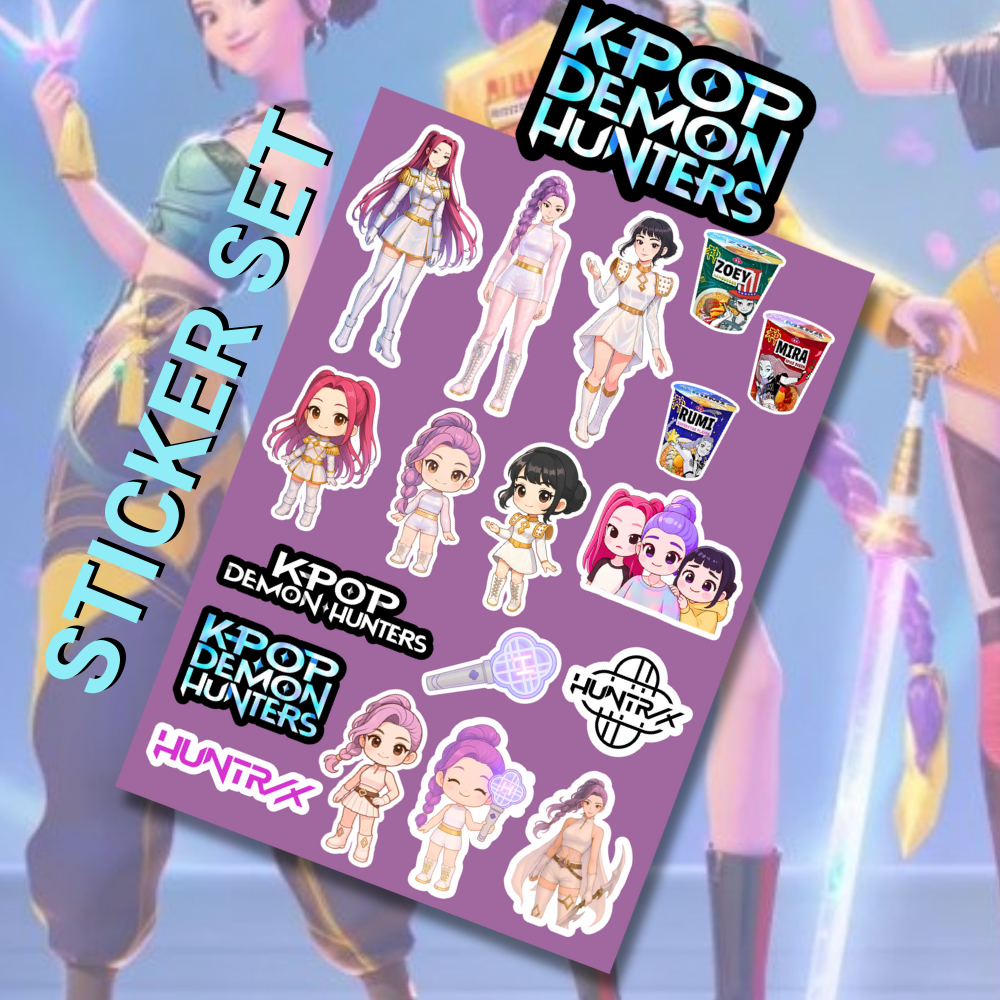 Kpop Demon Hunters Sticker Set – Rumi, Mira & Zoey (Chibi + Regular ...