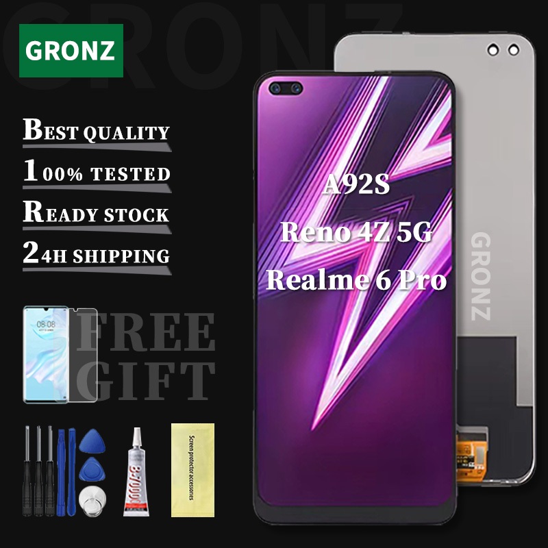 SATURCASE Custodia Per OPPO A92S / Reno 4Z 5G, Cover Ibrida 2 In 1 (PC+ Silicone) Con Anello Metallico E Supporto Magnetico, Rossa - 2