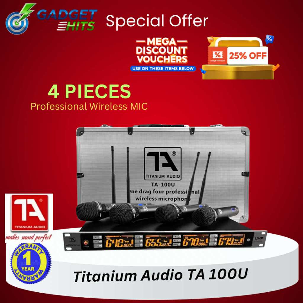 Titanium Audio 100U / Ta Wireless Microphone / 4 Channel UHF ...
