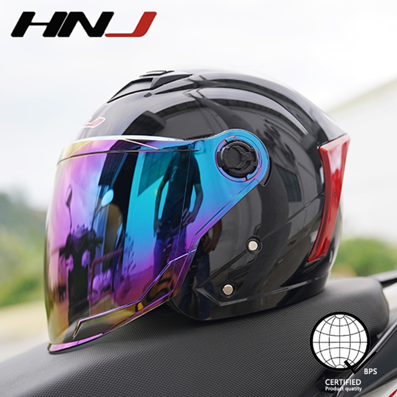 Motorcycle Half Helmet With Visor RXR Half-Face Dual Visor 065F