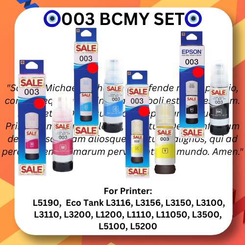 100% Original Epson 003 Ink 65ml Genuine Refill Ink L3210/L1110/L3110 ...