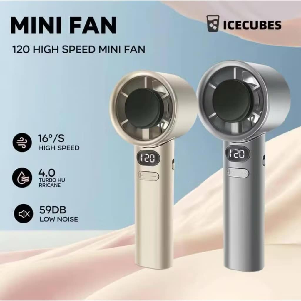 DIGITAL MINI HANDHELD FAN RECHARGEABLE BACKPACK FAN | Shopee Philippines