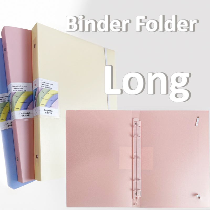 5 Holes Binder Folder Long File Folder Paper Organizer Blue/Pink/Purple ...