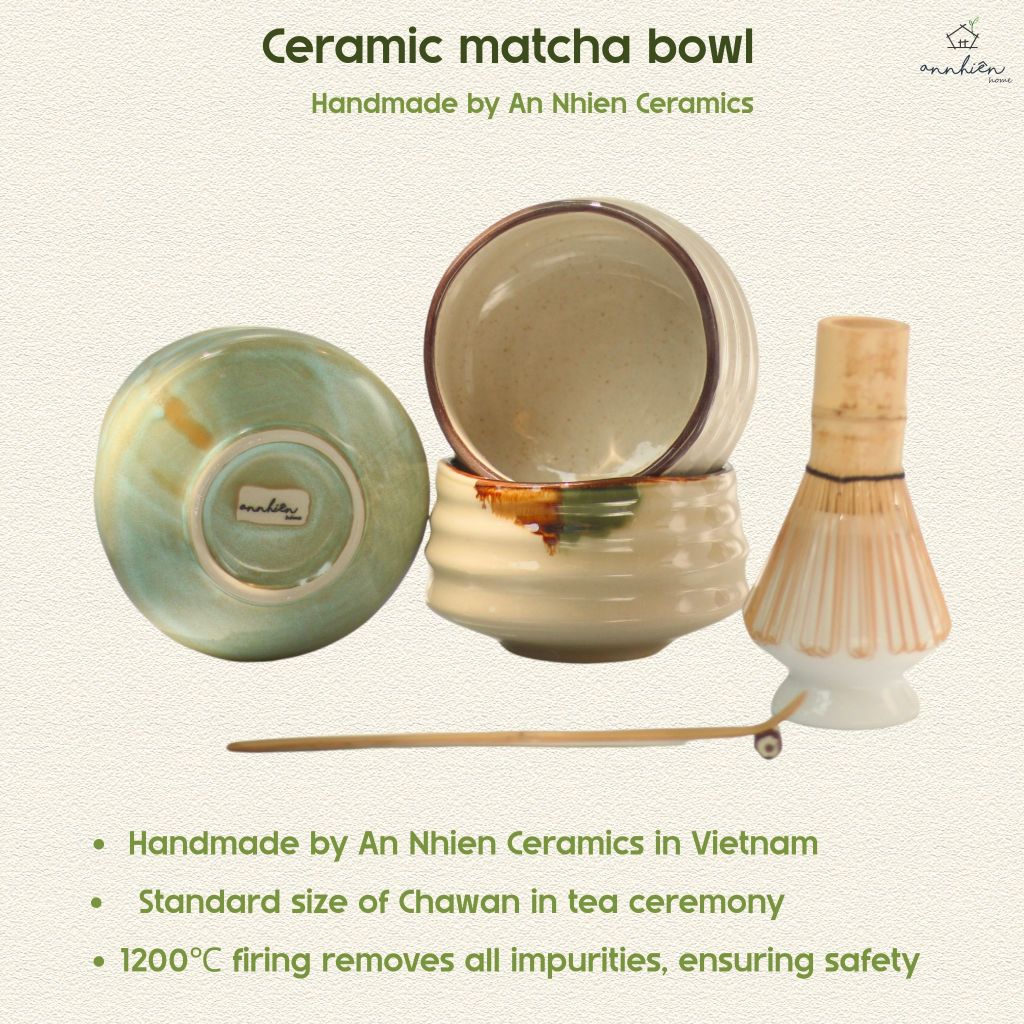 An Nhien ceramics ceramic matcha bowl, matcha tea set pottery, chawan ...