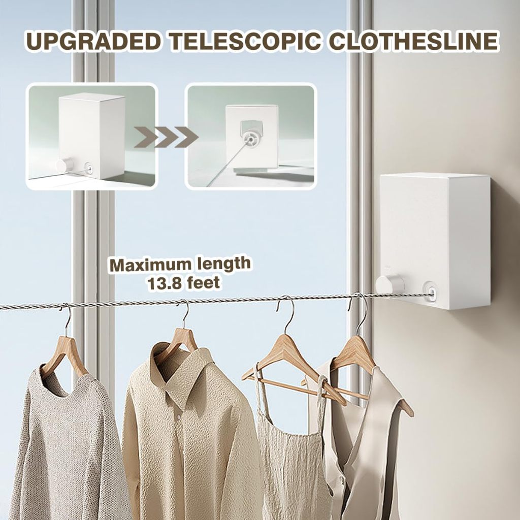 Retractable Clothesline Wall Hanging Dryer Clothes Line Balcony ...
