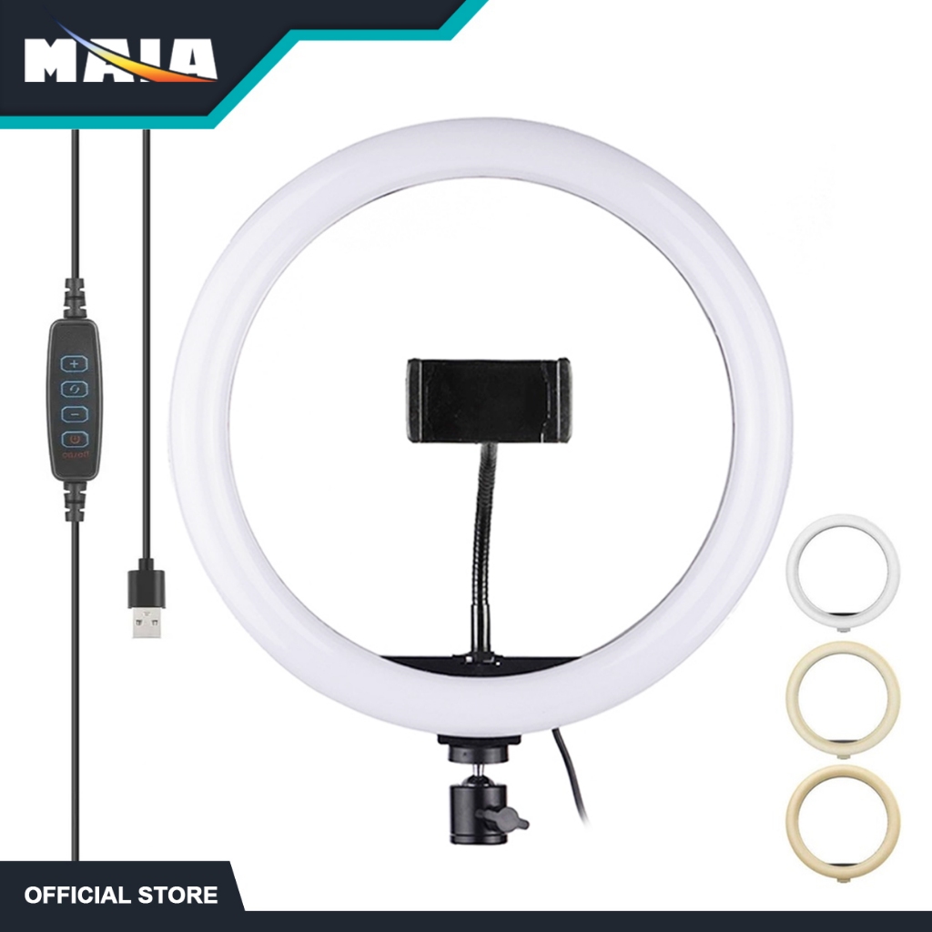 MAIA Photography 26CM LED USB Ringlight Bulb Type With Phone Holder (NO ...
