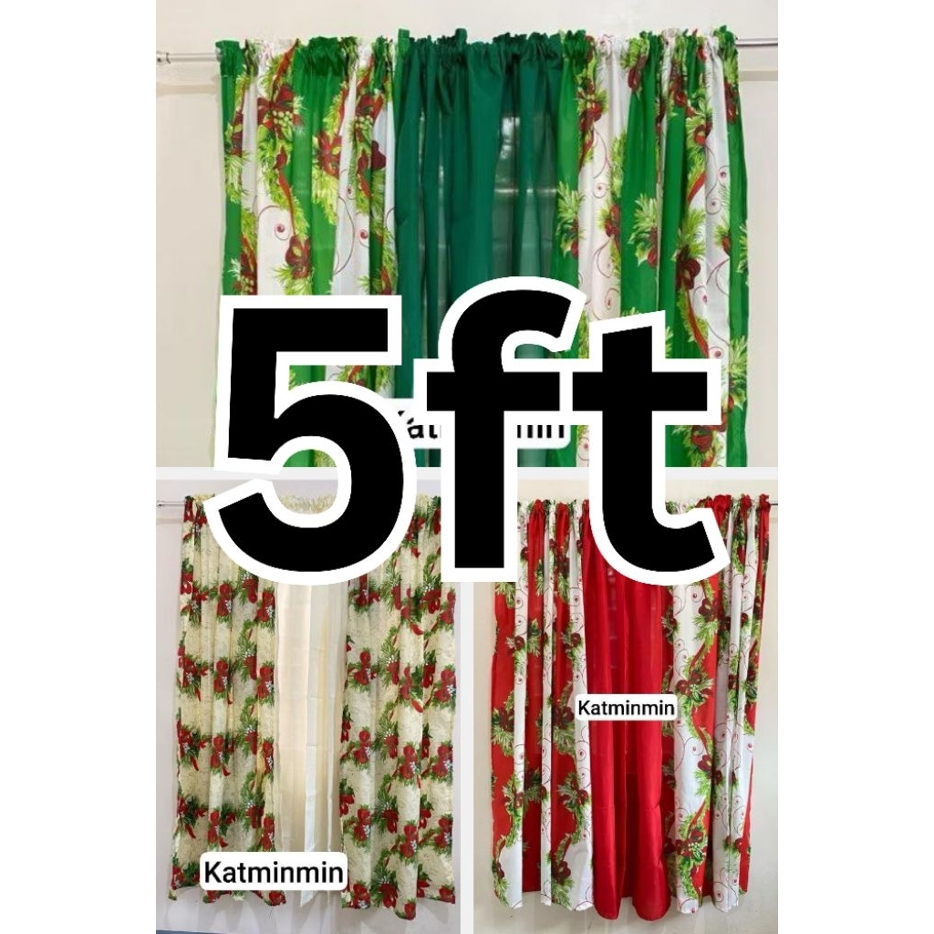 5ft 3in1/1pc non ring curtain ribbonette geena | Shopee Philippines
