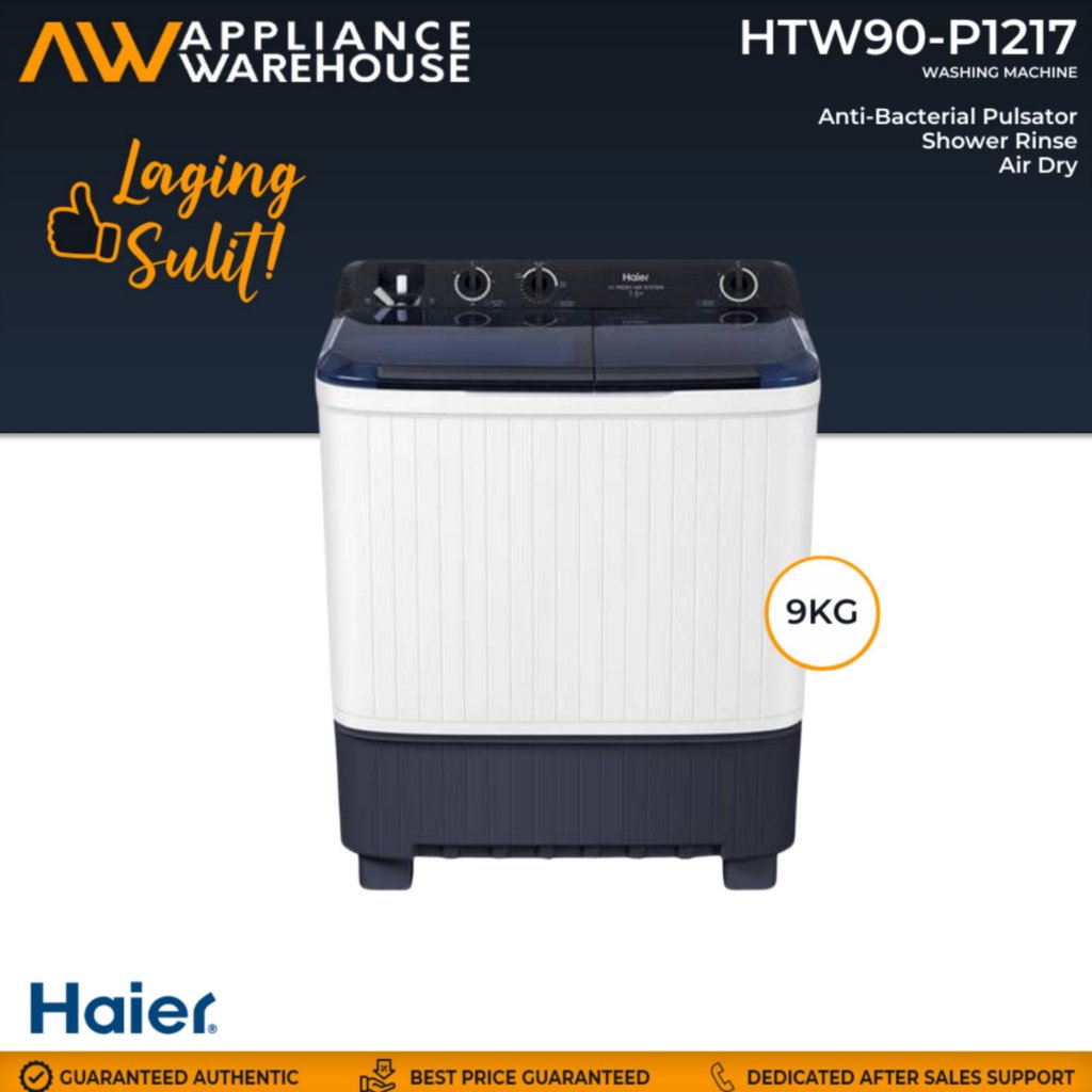 Haier HTW90-P1217 9 kg Soak Washer/Dryer Twin Tub Washing Machine ...