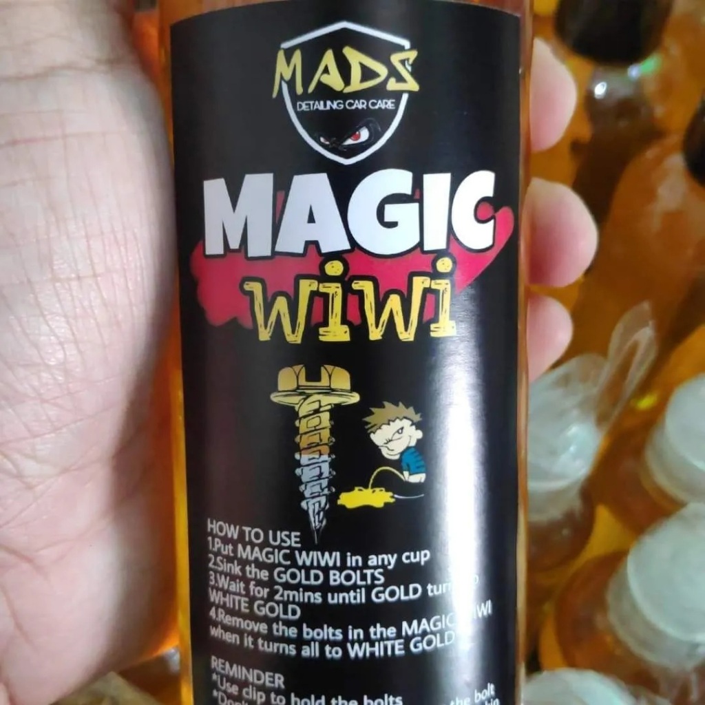 MADS Magic Wiwi Pang Chrome Gold Bolts - Car Care Solution for White ...