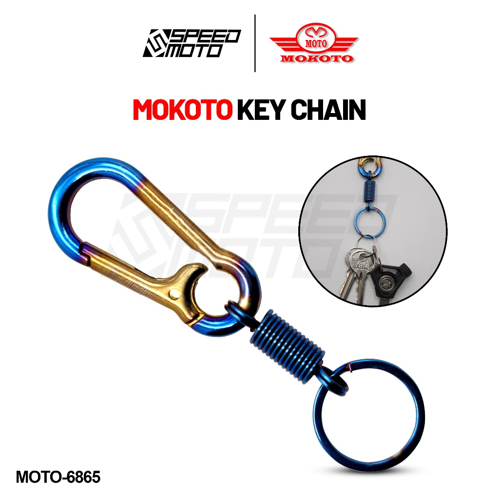 MOKOTO LUCKY KEY CHAIN / KEY HOLDER WITH SPRING BUCKLE BELT CLIP ...