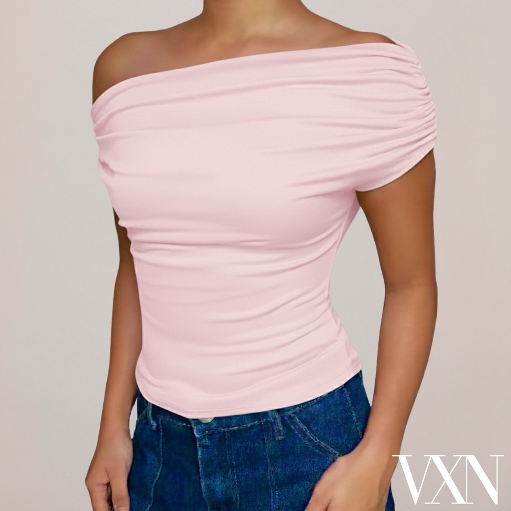 VXN -Celina- Off Shoulder Top Womenswear Basic Minimalist Sleeveless Comfort Casual | Shopee Philippines
