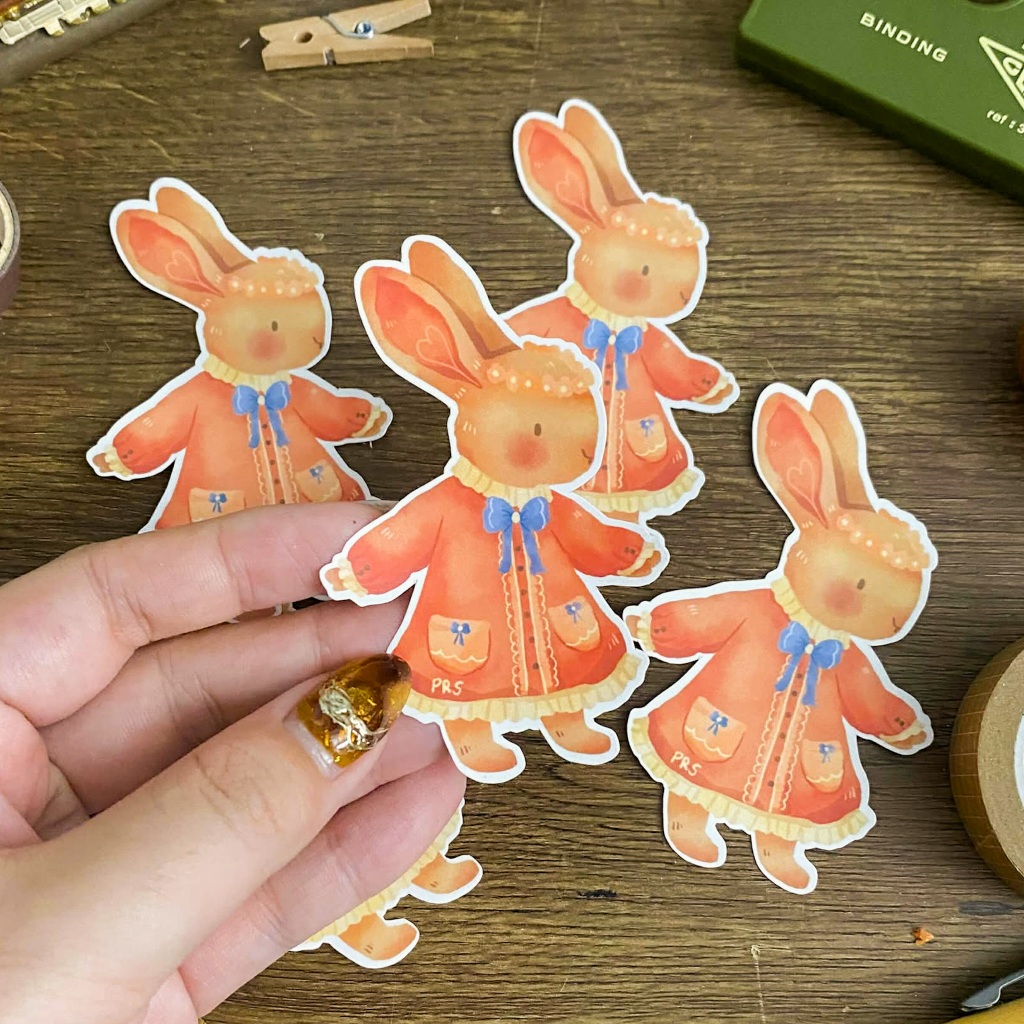 Little Miss Bunny Vinyl Stickers, Spring Bunny Stickers, Cute Bunny ...